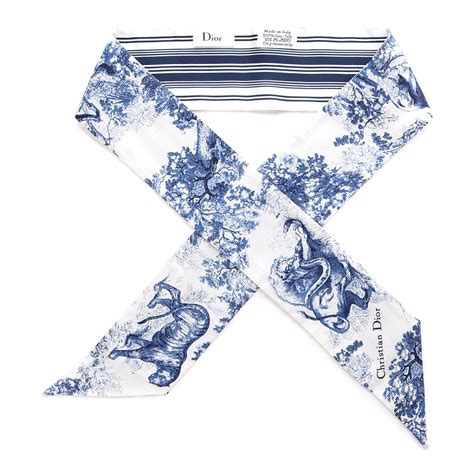 Mitzah toile de jouy silk neckerchief Dior Blue in Silk 